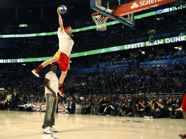 Former Team Nikos Camp Guest Chase Buddinger dunking over Diddy!