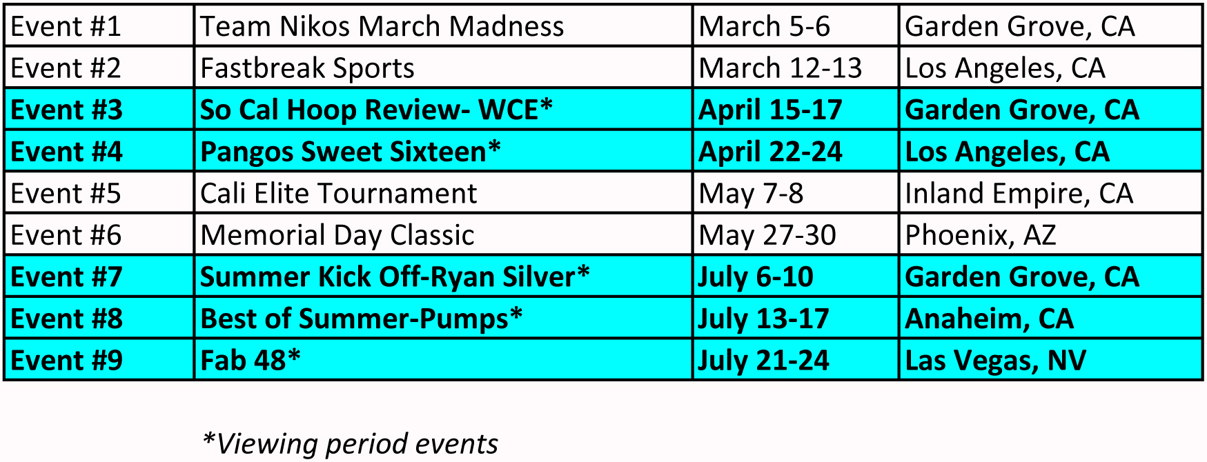 HS 2016 Events - For Web