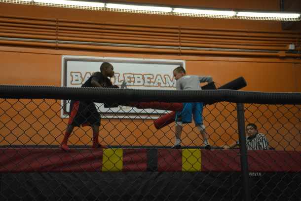 Players duke it out on the Battle Beam!